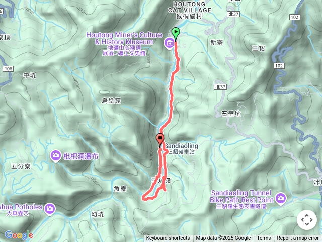 猴硐到三貂嶺車站