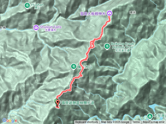 雪見遊客中心-北坑山-大板根往返20251011