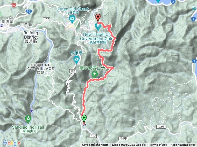 牡丹火車站→燦光寮古道→半平山→茶壺山→金瓜石勸濟堂