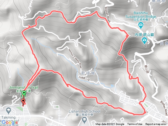 金面山～新坡尾山～忠勇山～3.1～金面山登山口