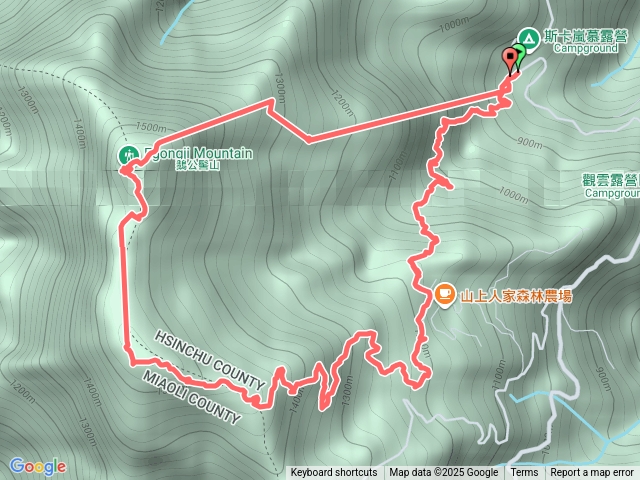 雲霧步道涼山山上人家鵝公髻山預覽圖