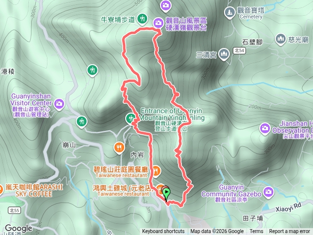 鴻興土雞城-小北插-鷹尖仔-硬漢嶺-弱者俱樂部-凌雲寺-鴻興土雞城