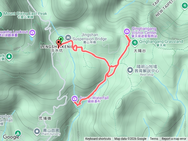 1150704冷水坑-絹絲瀑布-擎天岡，來回
