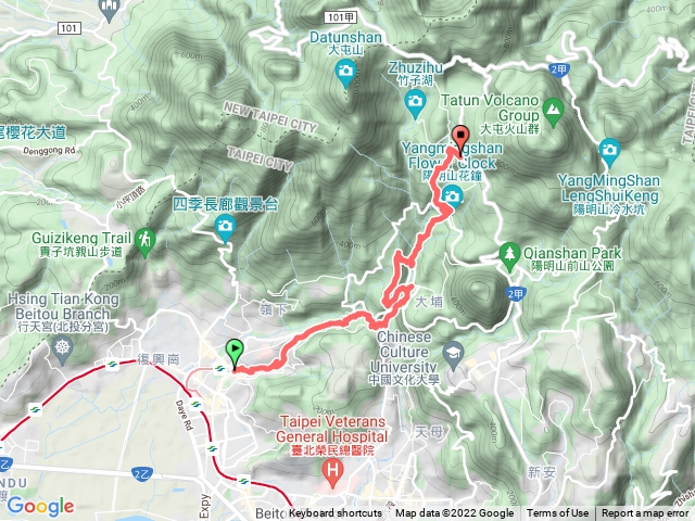 新北投-硫磺三谷-大屯瀑布-竹子湖湖田國小