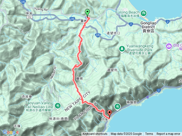 貢寮-大嶺古道-大石壁坑山-五酒桶山-龍岡山-彎坑頭山-大里車站預覽圖