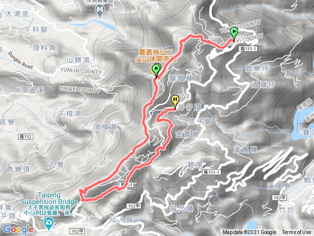 雲嘉四連峰（竹仔苓起、梨子腳山終點）