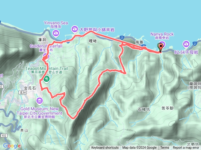 113/10/12-黃金五六三稜（南雅漁港>南子吝>劍龍稜>鋸齒稜>茶壺山>六索古道>無言的山丘>黃金瀑布>南雅漁港O繞）預覽圖