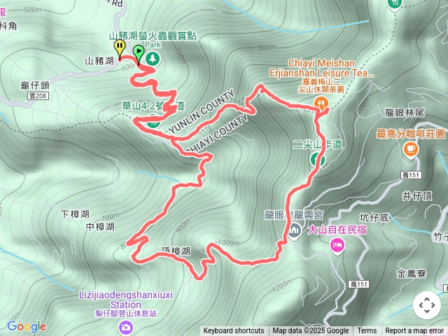 山豬湖步道上二尖山下大眾爺廟O繞