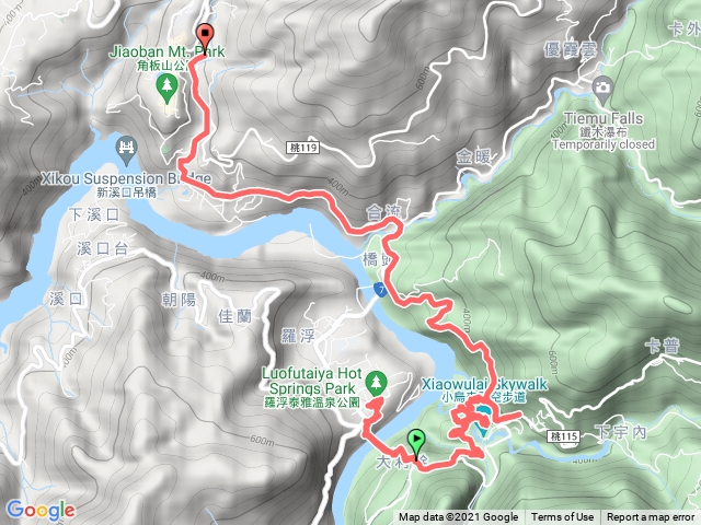 小烏來瀑布-天空步道-繩橋-義興吊橋-龍鳳瀑布-森林步道-好漢坡步道-瀑底步道連走