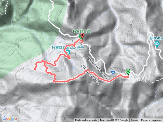 新高口-兒玉山-東水山-西峰-特富野古道預覽圖