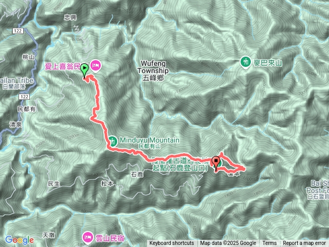 2025 07 14 愛上喜翁民宿登山口~民都有山北峰~民都有山~西高橋山~高橋山~霞喀羅古道石鹿登山口