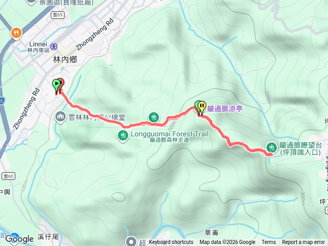 龍過脈森林步道-開復廟-鐵管坑入口-坪頂龍過脈涼亭-回程開復廟結束預覽圖