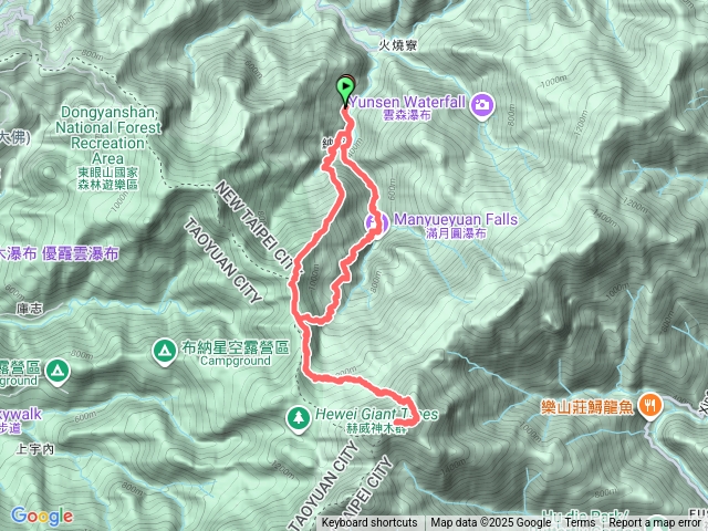北插天山由滿月圓進經拉卡山