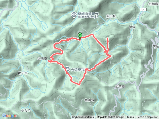 盤山坑古道-過火坪鞍部-枋山坑山-中坑西山-盤山坑古道O型