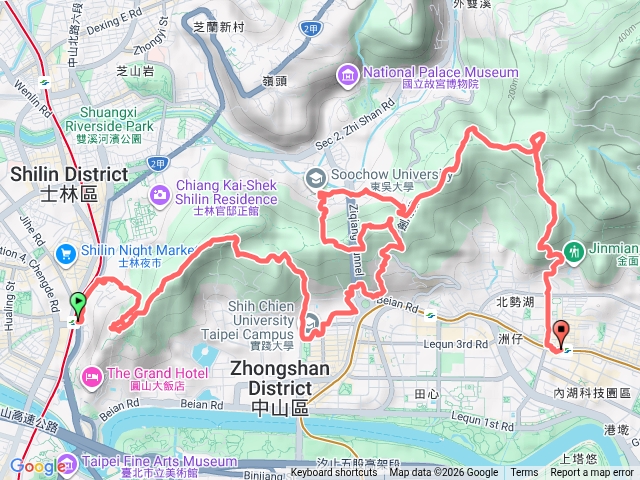 劍潭_西湖捷運站10連峰(劍潭山_靜修宮山_文間山_貓九山_鄭成功廟山_劍南山東峰_西湖山北峰_西湖山北北峰_西湖山_小金面山)預覽圖