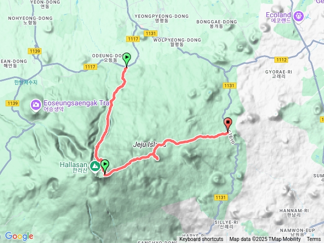 韓國濟州島漢拏山(觀音寺上,下城板岳,含休息57分鐘)