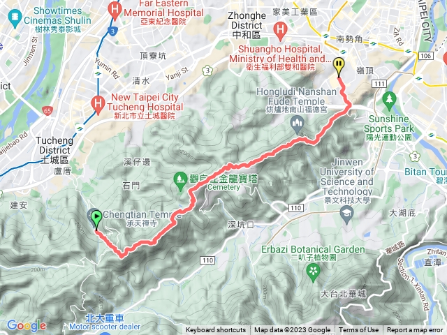 天上山縱走（土城承天寺到中和緬甸街）