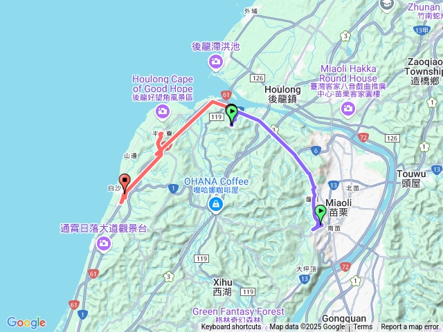 苗栗基石:貓貍山、將軍山、公司寮山、半天寮山、白沙屯山