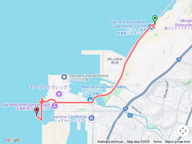 2025.05.22由那霸parcocity百貨商場回安謝新港軌跡