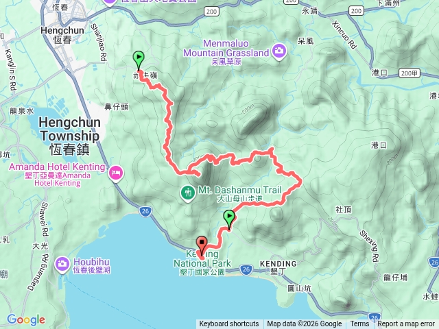 恆春大縱走-後出發赤牛嶺-大山母山-柵欄-墾丁服務中心