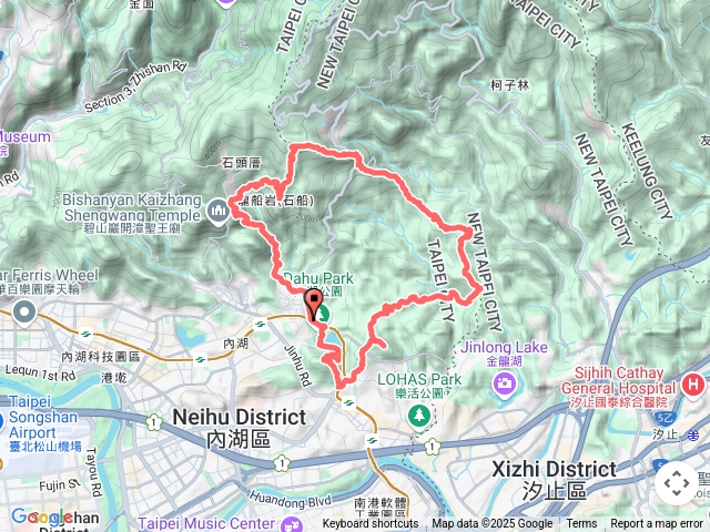 2025.3.19大湖捷運站~圓覺尖~黄氏古厝步道~内湖天際線2~柿子山~康樂山~白鷺鷥山O行
