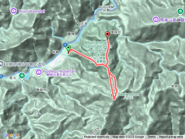 八仙山松鶴路線往八仙山遊樂園縱走預覽圖