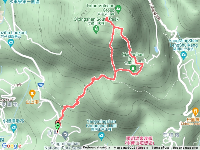 七星山主東峰苗圃上冷水坑下