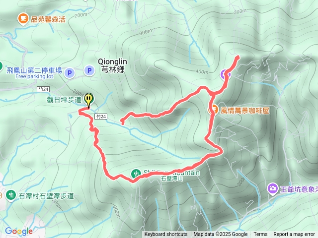 飛鳳山28上到中坑山18下18上到中坑28下兩趟