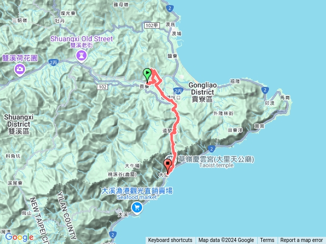 貢寮山、水返港山、遠望坑親水公園、陸軍路，大里