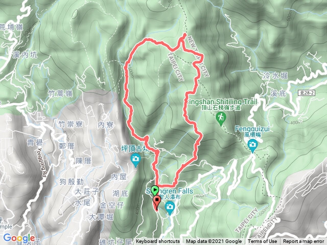 211121 內雙溪古道 北五指山 杏林山 頂山 頂山西南峰 瑪蕃山 頂山南峰 O型