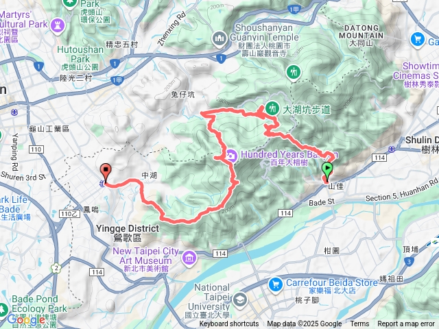 山鳳縱走（山佳-牛埔山-大湖坑步道-詹公厝基石-石雲橋基石-福源山-望湖山-阿南山-樟埔山-景觀山-鶯歌蛋山-幸福步道-鳳鳴車站）