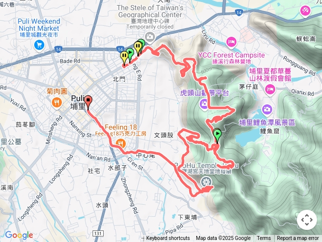 埔里中心碑，梨頭尖山，枇杷城山