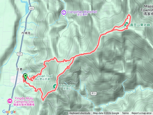 笠頂山-真笠山東北峰交叉往返預覽圖