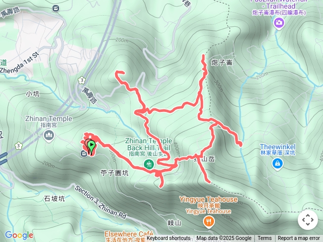 猴山岳西峰>猴山岳前峰>猴山岳>猴山岳北峰>猴山岳北北峰>金頭山>金頭山東峰>指南宮後山O形8連峰 ##貓纜指南宮站起完登_巴哈池_動物園山_猴山岳群峰