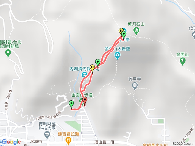 金面山（較短的大岩壁