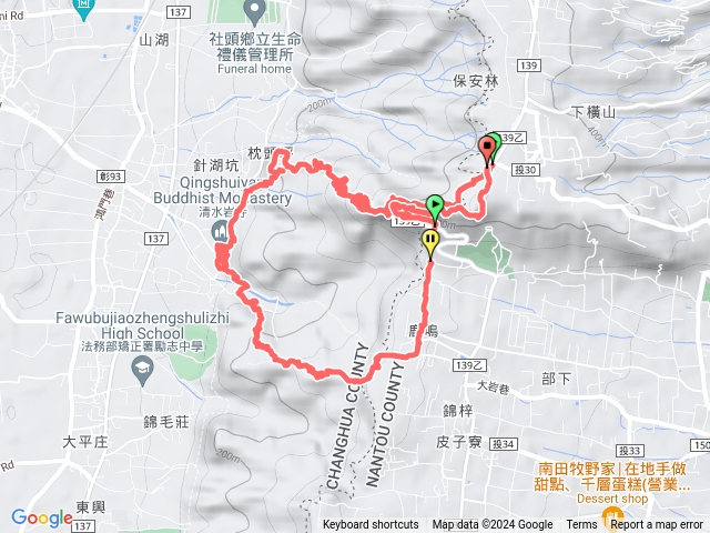 長青自行車道-清水岩-中央嶺-橫山觀日步道