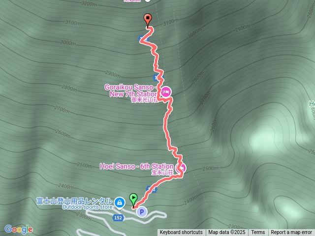 富士山五合目到八合目
