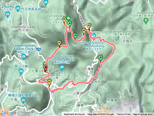 七星山苗圃線-夢幻湖-冷水坑-絹絲瀑布O型