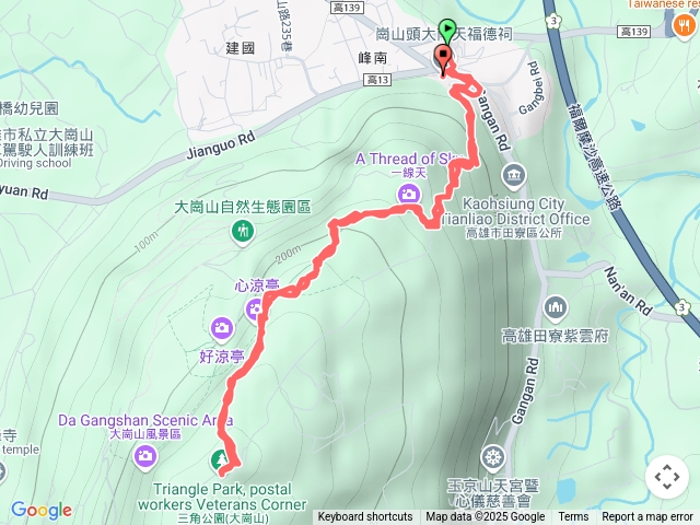 大崗山盤龍峽谷到三角點