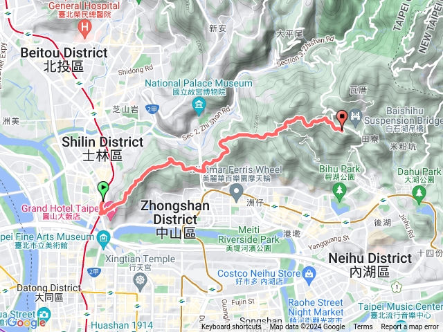 2024臺北大縱走臺北大縱走第五段：捷運劍潭站至碧山巖（劍潭支線）202403041146