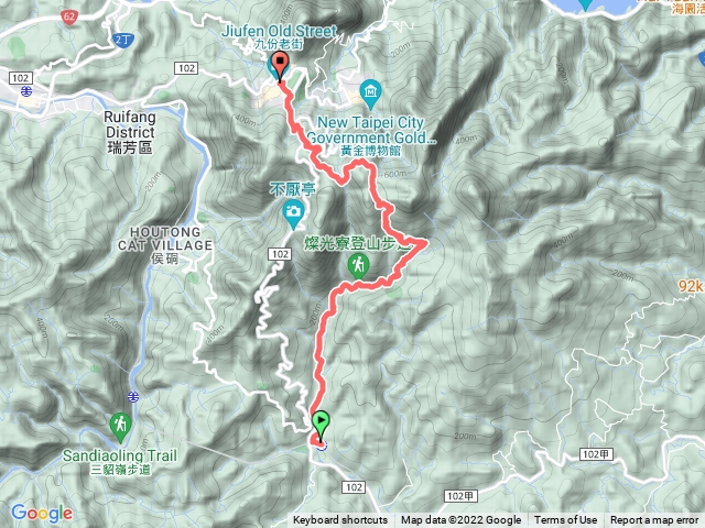 牡丹-燦光寮古道-草山備戰道-九份老街