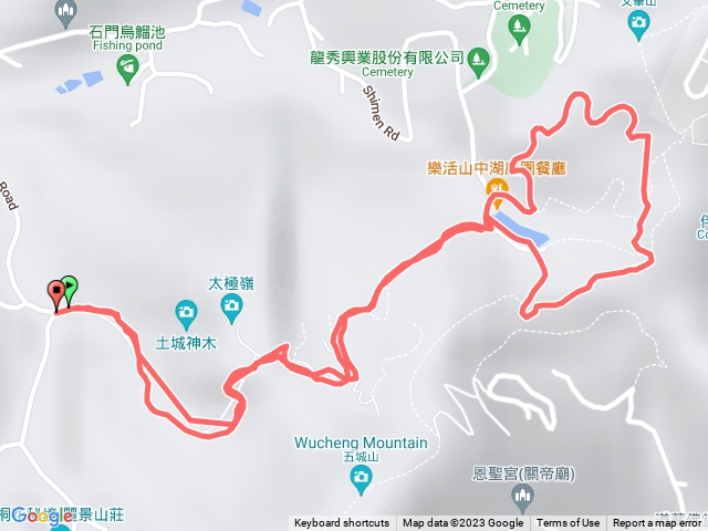 石門路70號登山口-直上山中湖-繞湖一大圈-原路折返回70號登山口
