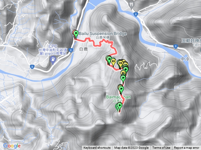 白鹿吊橋白毛山來回