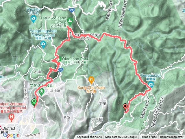 天母 -紗帽-七星-擎天崗-石梯嶺下聖人瀑布