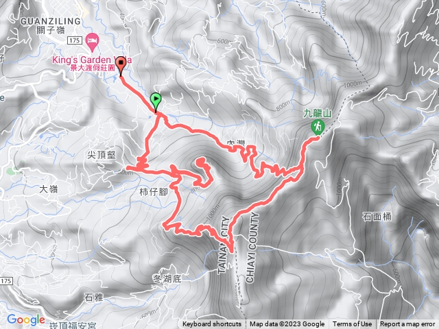 關子嶺九龍山、大凍山、雞籠山三峰連走Ｏ型路線