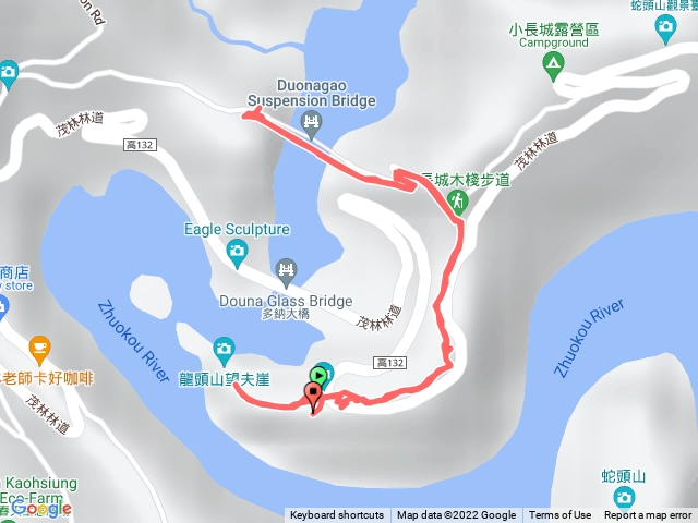 茂林龍頭山(小長城)步道-2022-04-04-停車場原路來回-路點標註