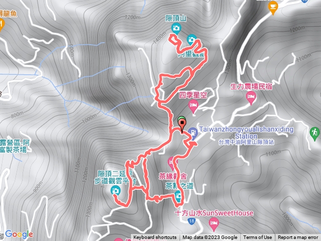 茶林山步道上隙頂山接走二延平山