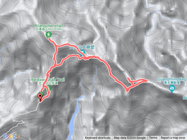 日湯真山-西大武山（標示路點）預覽圖