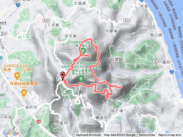 觀音山、北橫、尖山、潮音洞、鷹仔尖O繞、上上下下階梯陡上陡下