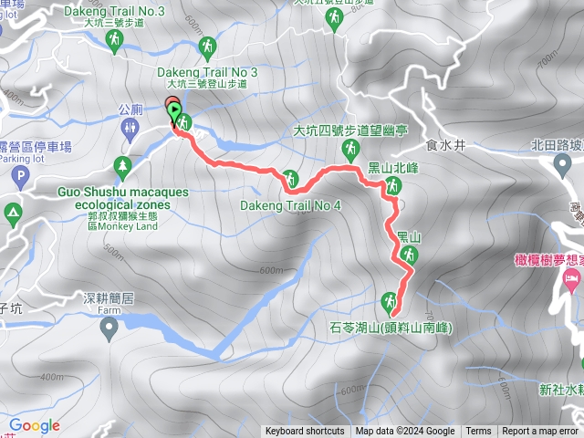 大坑四號上黑山北黑山頭嵙南來回